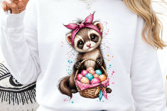 Adorable Ferret Easter Basket: Your Go-To Spring Design Asset