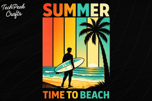 Capture the Coast: The Vintage Summer Beach Surf Design