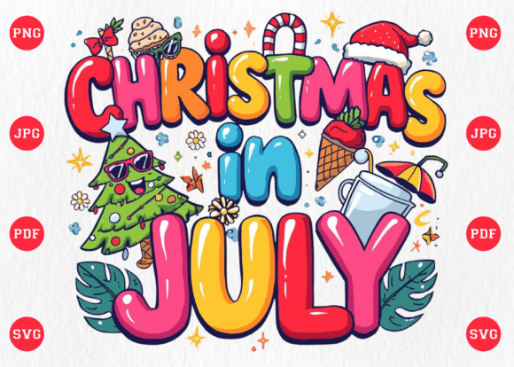 Celebrate Mid-Year Magic with Christmas in July PNG Design