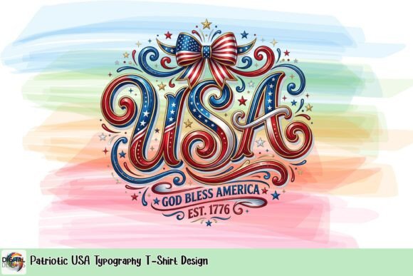 Celebrate with Style: A Patriotic USA Typography Design