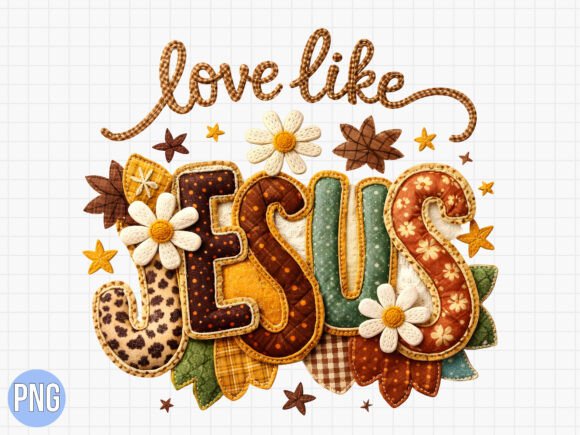 Love Like Jesus Patch Floral Design: A Versatile Digital Asset