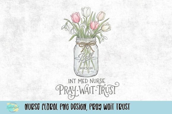 Serene Florals & Faith: The Nurse PNG Design