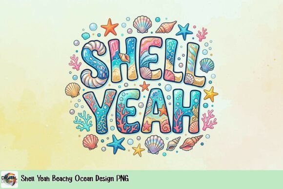 Shell Yeah Beachy Ocean Design PNG: A Splash of Coastal Charm